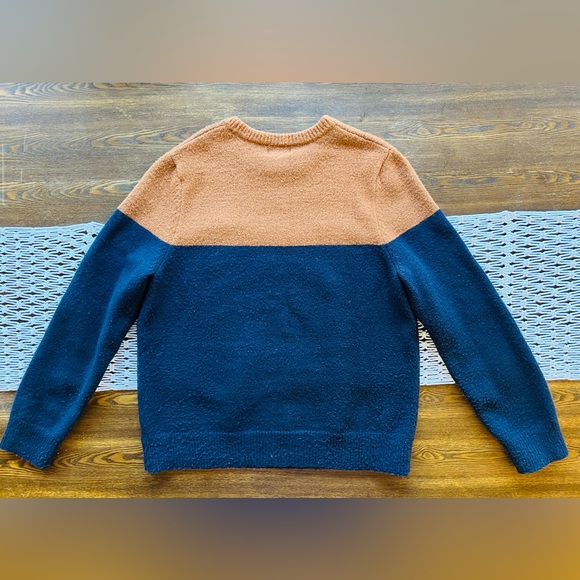 Goodfellow & Co. Navy and Burnt Orange Crew Neck Sweater. Size L - Picture 2 of 3